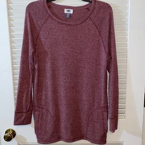 OLD NAVY MAROON HEATHER TUNIC GIRLS 16